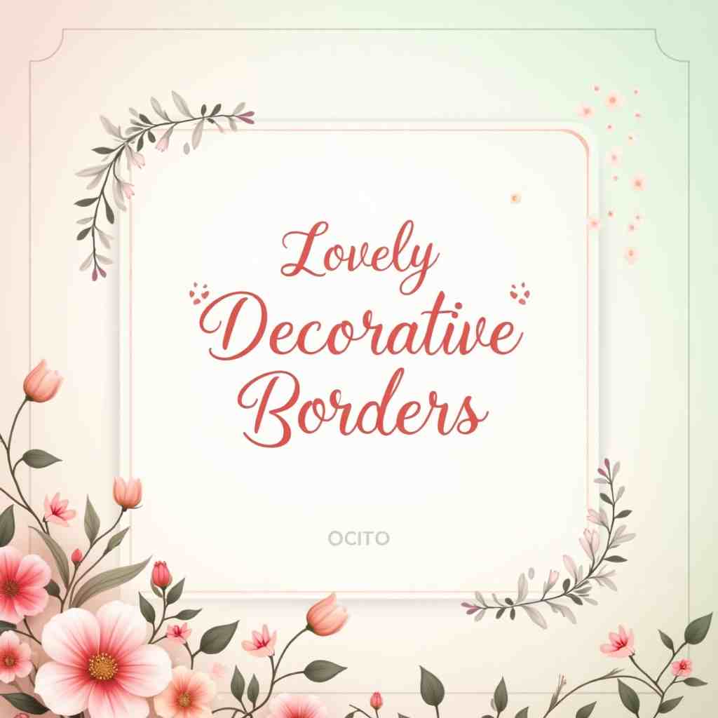 Lovely decorative border vector material design set